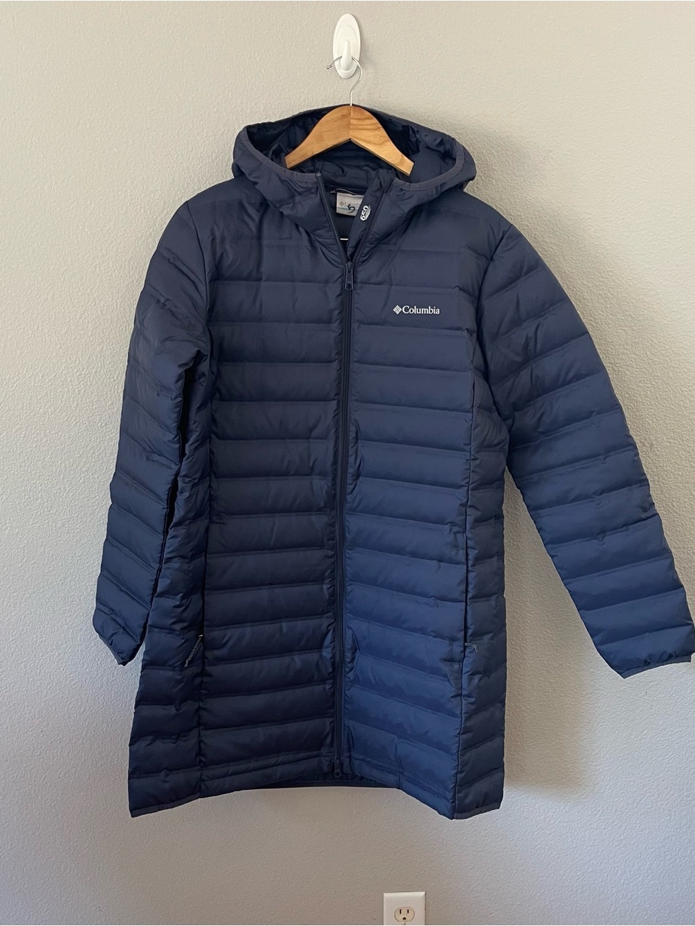Columbia Women's Lake 22 Down Long Hooded Jacket Size XL Dark Blue - Picture 3 of 9
